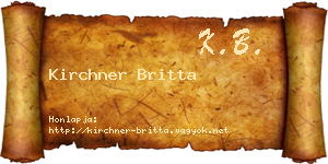 Kirchner Britta névjegykártya